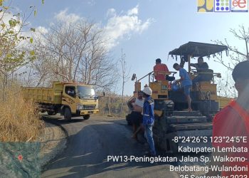 Kontraktor Pastikan Proyek Hotmiks Jalur Tengah Lembata Rampung Akhir 2023