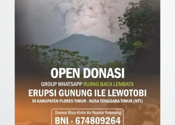Group WA Ruang Baca Lembata Himpun Dana Rp16,6 Juta untuk Pengungsi Bencana Erupsi Gunung Lewotobi