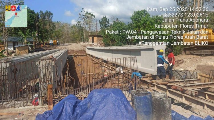 Proyek Jembatan Beliko Hampir Rampung, Progres Capai 60 Persen, Masyarakat Adonara Apresiasi