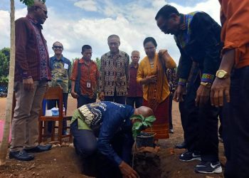 Bupati Lembata Tanam Mangga di Pesta Emas SDI I Waikomo