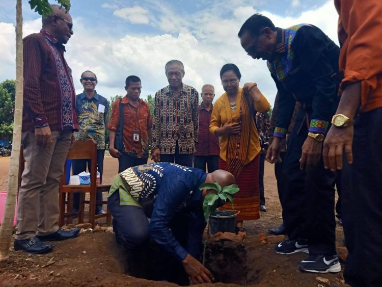 Bupati Lembata Tanam Mangga di Pesta Emas SDI I Waikomo