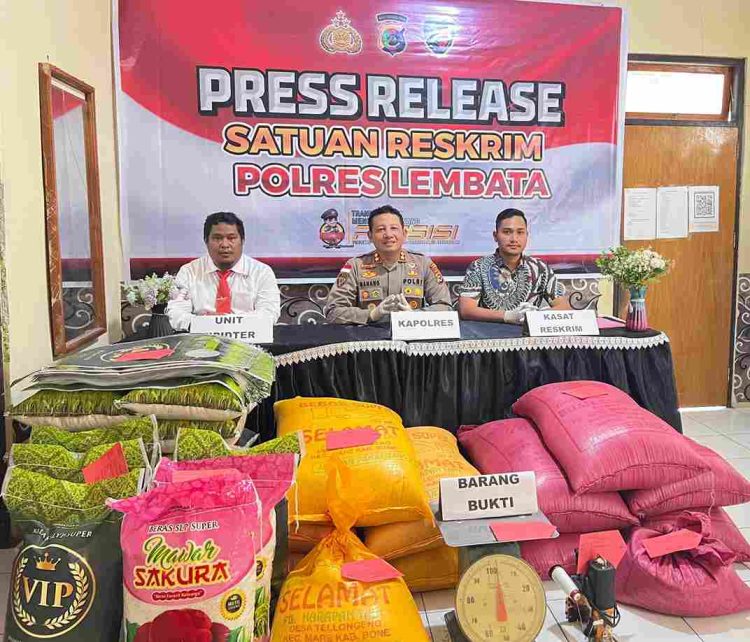 Reskrim Polres Lembata Bongkar Praktik Beras Oplosan dengan Merek Premium