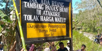 Warga Atakore Pasang Tiga Papan Tolak Proyek Geothermal Atadei